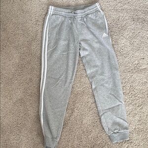 Adidas Gray Joggers with Signature Stripes